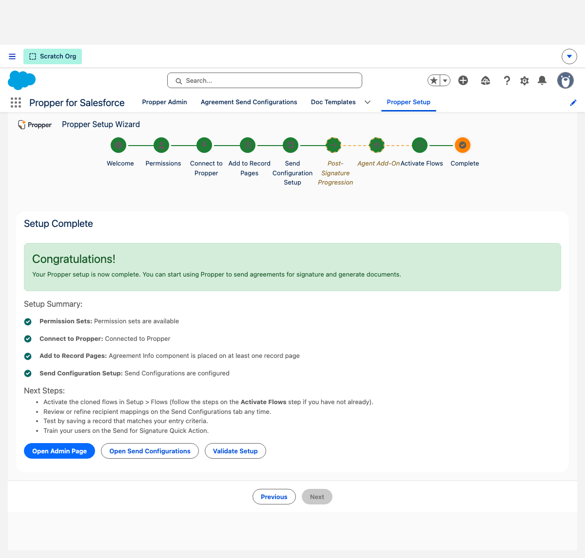 Setup Wizard, Complete step