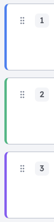 Recipient list showing sequential order numbers 1, 2, and 3 assigned to three recipients