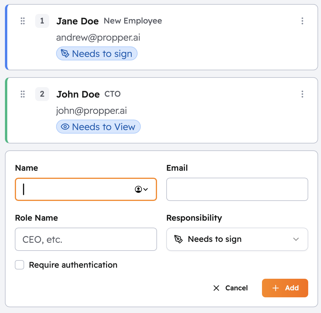 Recipients section with the Add Recipient button